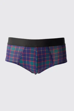 Check Printed Briefs | BoohooMAN UK
