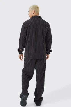 Chenille Rib Overshirt | BoohooMAN UK