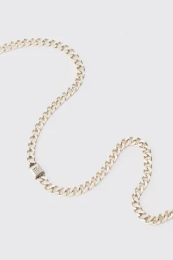 Chunky Chain Iced Pendant Necklace | BoohooMAN UK
