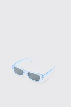 Chunky Lens Sunglasses In Grey | BoohooMAN UK