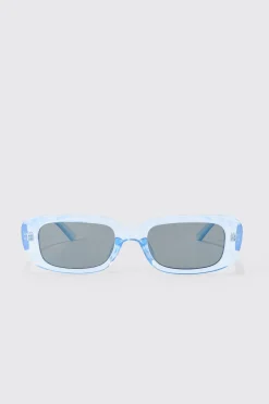 Chunky Lens Sunglasses In Grey | BoohooMAN UK