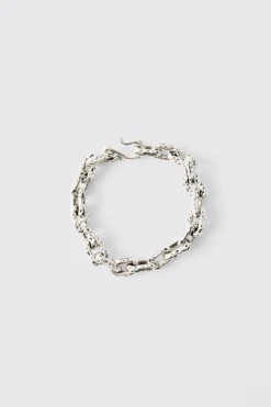 Chunky Link Chain Bracelet In Silver | BoohooMAN UK