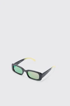 Chunky Ombre Frame Sunglasses In Yellow | BoohooMAN UK