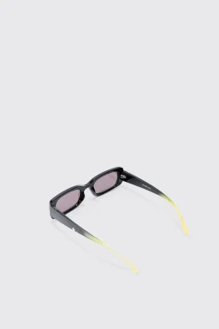 Chunky Ombre Frame Sunglasses In Yellow | BoohooMAN UK