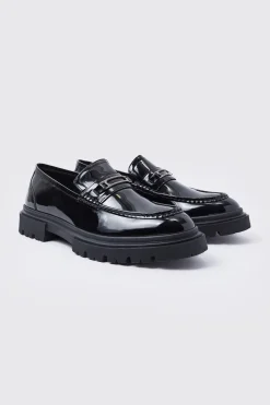 Chunky Patent Loafer | BoohooMAN UK