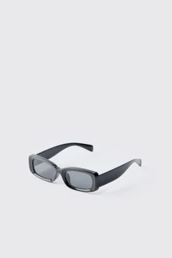 Chunky Plastic Rectangular Sunglasses | BoohooMAN UK