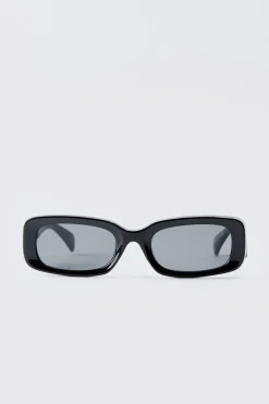 Chunky Plastic Rectangular Sunglasses | BoohooMAN UK
