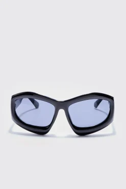Chunky Plastic Sunglasses In Black | BoohooMAN UK
