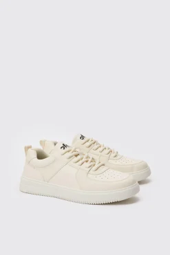 Chunky Rope Lace Trainers In White | BoohooMAN UK