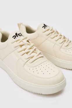 Chunky Rope Lace Trainers In White | BoohooMAN UK