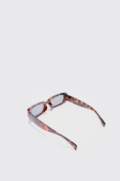 Chunky Tortoise Shell Sunglasses In Brown | BoohooMAN UK