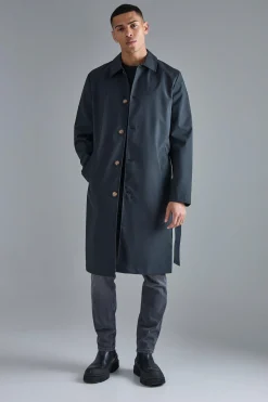Classic Belted Trench Coat | BoohooMAN UK
