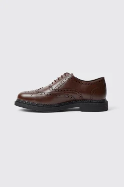 Classic Faux Leather Brogue | BoohooMAN UK