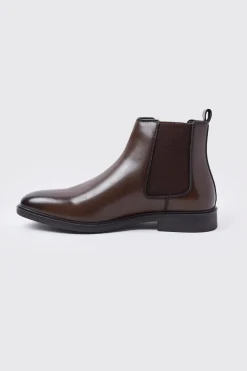 Classic Faux Leather Chelsea Boots | BoohooMAN UK