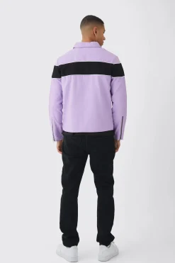 Collared Twill Moto Jacket | BoohooMAN UK