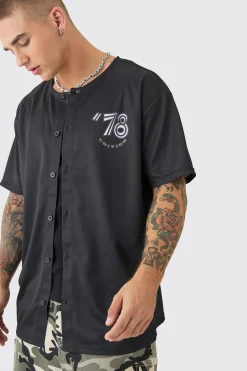 Collarless Mesh Back Print Shirt | BoohooMAN UK