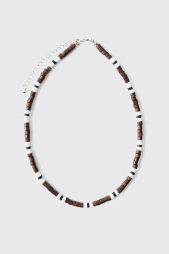 Colour Bead Necklace In Black | BoohooMAN UK