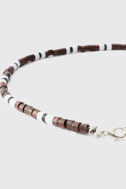 Colour Bead Necklace In Black | BoohooMAN UK