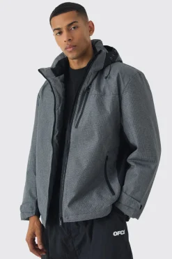 Colour Block Hooded Technical Hiker Jacket In Grey | BoohooMAN UK
