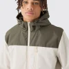 Colour Block Hooded Zip Through Cagoule | BoohooMAN UK