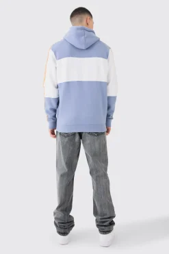 Colour Block Man Tape Hoodie | BoohooMAN UK