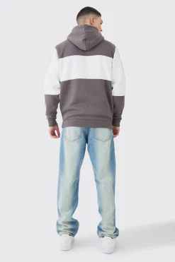 Colour Block Man Tape Hoodie | BoohooMAN UK
