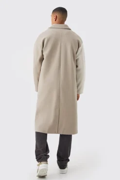 Colour Block Melton Overcoat | BoohooMAN UK