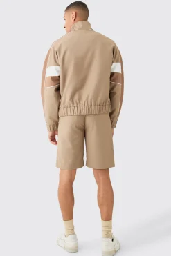 Colour Block Relaxed Fit Tailored Track Smart Set | BoohooMAN UK