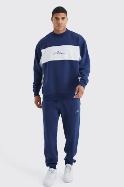 Colour Block Tracksuit | BoohooMAN UK