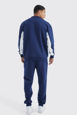 Colour Block Tracksuit | BoohooMAN UK