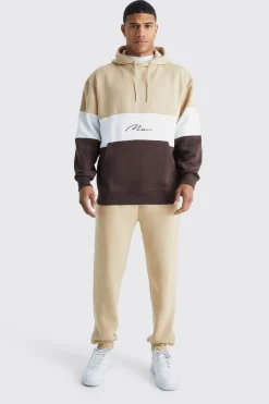 Colour Block Tracksuit | BoohooMAN UK