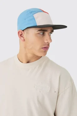 Colour Block Woven Camper Hat In Multi | BoohooMAN UK