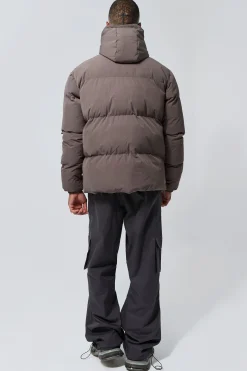 Concealed Placket Hooded Puffer | BoohooMAN UK