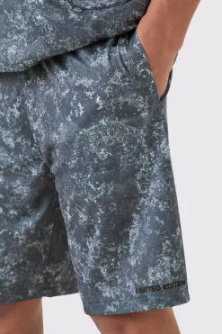 Concrete Print Limited Edition Basketball Shorts | BoohooMAN UK