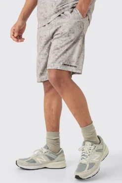 Concrete Print Limited Edition Basketball Shorts | BoohooMAN UK