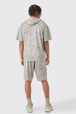 Concrete Print Limited Edition Basketball Shorts | BoohooMAN UK