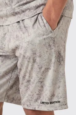 Concrete Print Limited Edition Basketball Shorts | BoohooMAN UK
