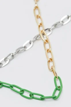 Contrast Chain Necklace | BoohooMAN UK