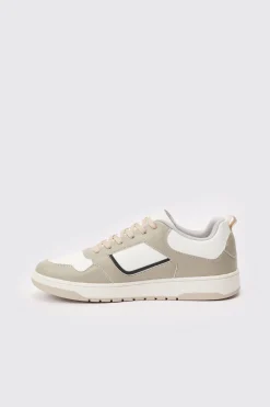 Contrast Chunky Trainer In Stone | BoohooMAN UK