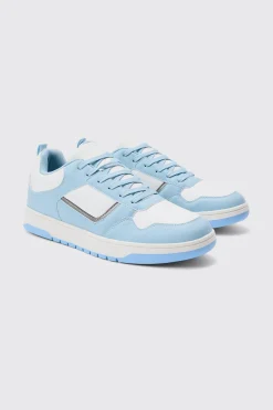 Contrast Chunky Trainer In Light Blue | BoohooMAN UK