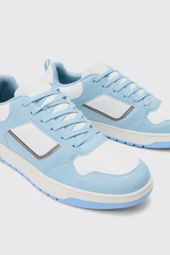 Contrast Chunky Trainer In Light Blue | BoohooMAN UK
