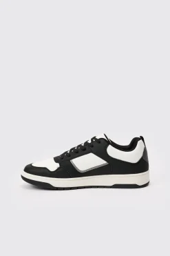 Contrast Chunky Trainer In Black | BoohooMAN UK