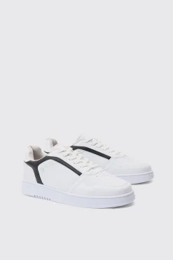 Contrast Panel Chunky Trainers In Black | BoohooMAN UK