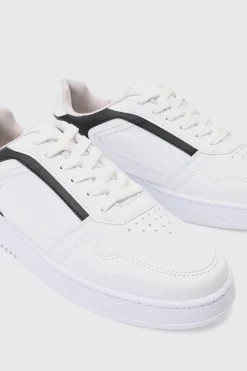 Contrast Panel Chunky Trainers In Black | BoohooMAN UK