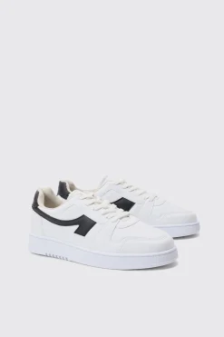 Contrast Panel Chunky Trainers In Black | BoohooMAN UK