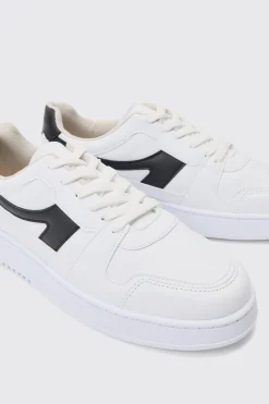 Contrast Panel Chunky Trainers In Black | BoohooMAN UK