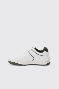 Contrast Piping Chunky Trainer In Khaki | BoohooMAN UK