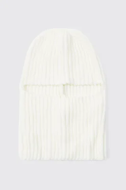 Contrast Rib Knitted Hood | BoohooMAN UK