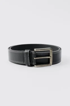 Contrast Stitch Belt | BoohooMAN UK