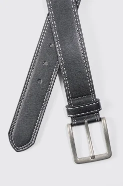 Contrast Stitch Belt | BoohooMAN UK